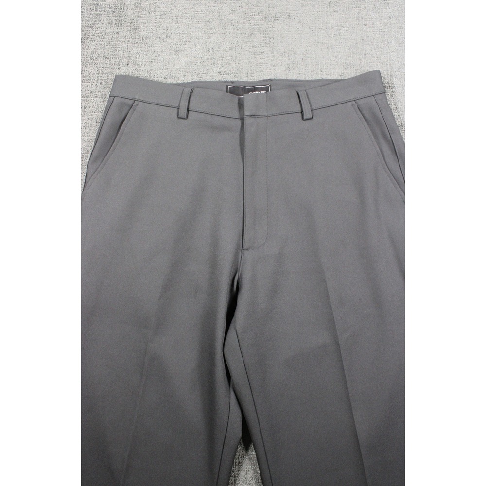Oobe Mens Flat Front Dress Pants Charcoal Gray Straight Leg Trousers 32x32
